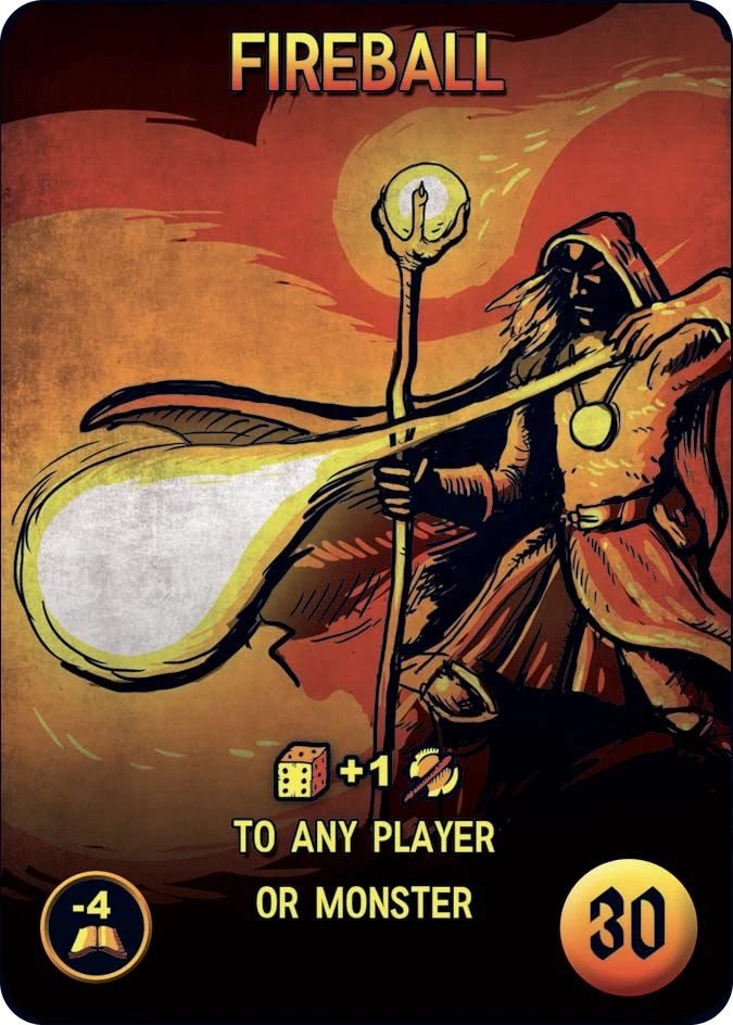 La carta del hechizo Fireball